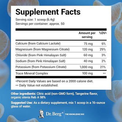 Dr. Berg Hydration Keto Electrolyte Powder - Enhanced w/ 1,000mg of Potassium Dr. Berg NutritionalsUS supplements