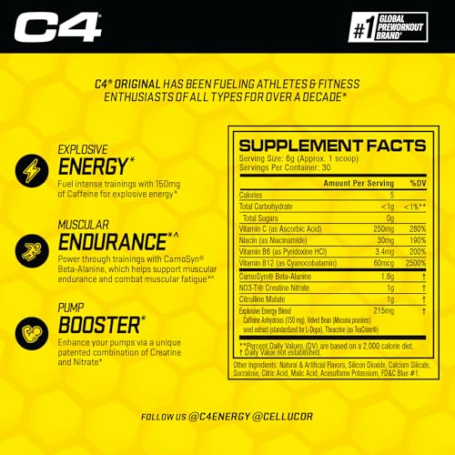 Cellucor C4 Original Pre Workout Powder ICY Blue Razz & C4 Sport Pre Workout Powder CellucorAu supplements