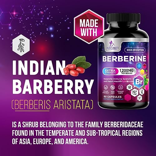 Berberine Supplement 1200mg per Serving - High Absorption Heart Health Support Nature's NutritionAu supplements