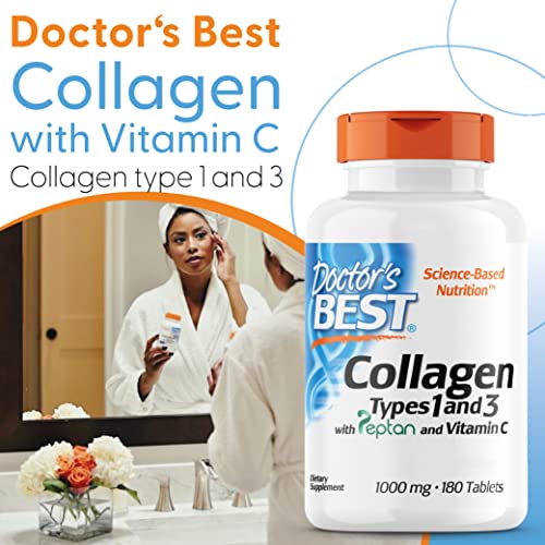 Doctor's Best, Collagen Types 1 and 3, Peptane & Vitamin C, 1,000mg, 180 Tablets Doctor's BESTAu supplements