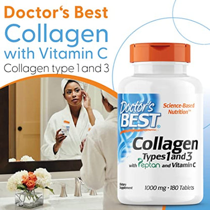 Doctor's Best, Collagen Types 1 and 3, Peptane & Vitamin C, 1,000mg, 180 Tablets Doctor's BESTUS supplements