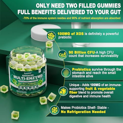 Sugar Free Digestive Enzymes Gummies 1000mg - Break Down Food Quickly - Chewable EnvyCureUS supplements