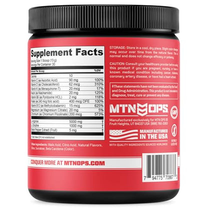 MTN OPS Enduro Nitric Oxide Supplement & Stim-Free Pre Workout - 30 Servings MTN OPSUS supplements