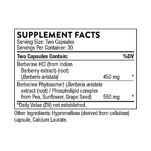 THORNE Berberine - Dual Action Formula with Phytosome Plus Botanical Extract - Support THORNEUS supplements
