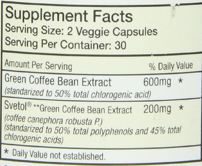 Absolute Nutrition Diet Supplement, Green Coffee Bean Extract with Svetol, 60 Count Absolute NutritionUS supplements