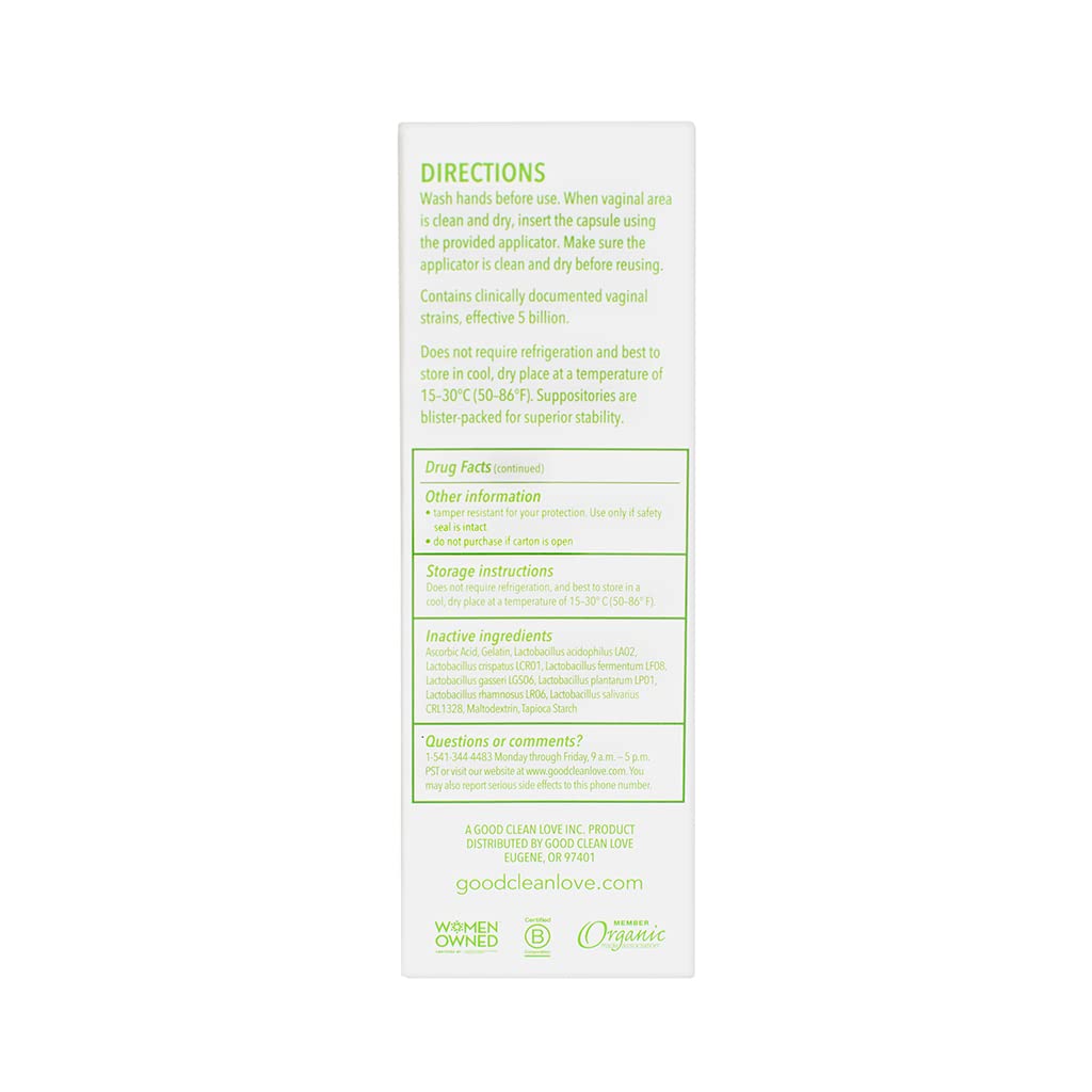 Good Clean Love BiopHresh Vaginal Homeopathic Suppository, Bacterial Vaginosis Treatment for Women Good Clean LoveAu supplements