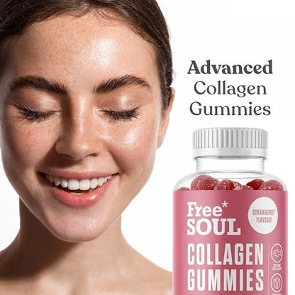 Collagen Gummies, Marine Collagen Supplement with Effective Type 1 Hydrolysed Collagen Peptides Free SoulUS supplements