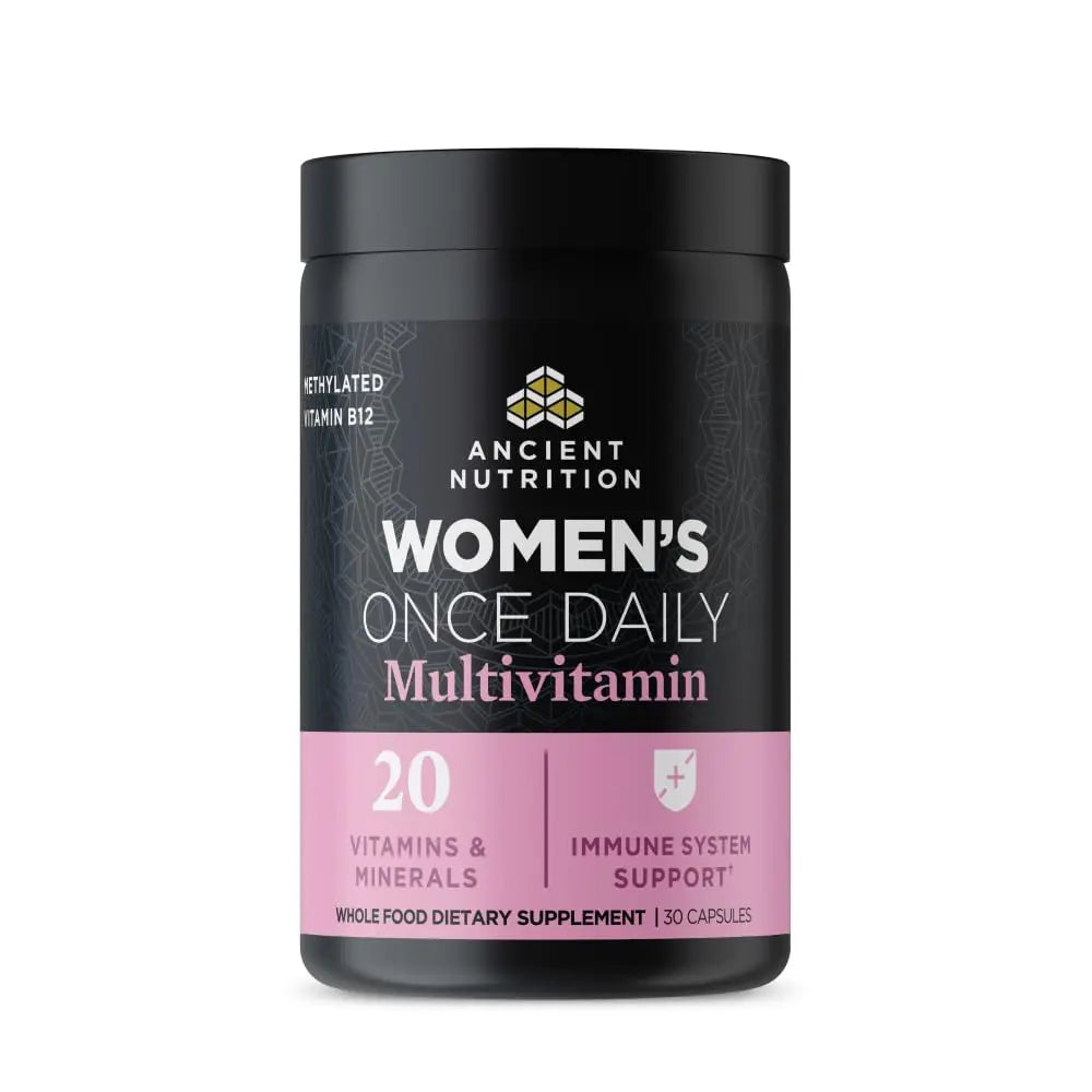 Ancient Nutrition Multivitamin for Women, Women's Once Daily Supplement, Methlyated Vitamin B, C, K2, Magnesium, Folate & Iron, Supports Bone Health, 30 Count Ancient NutritionAu supplements