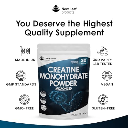 Creatine Monohydrate Powder 100% Pure Micronized Creatine - 150g Increased Absorption NEW LEAF PRODUCTSUS supplements
