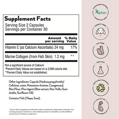 Simone Thomas Wellness, SkinQuencher Marine Collagen with Vitamin C, Food Supplement 60 Capsules Simone Thomas WellnessUS supplements