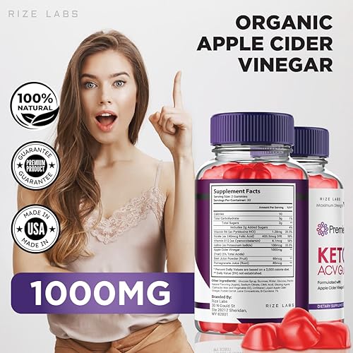 rize labs (3 Pack) Premier Keto ACV Gummies, Premier Keto Gummies for Advanced Weight rize labsUS supplements