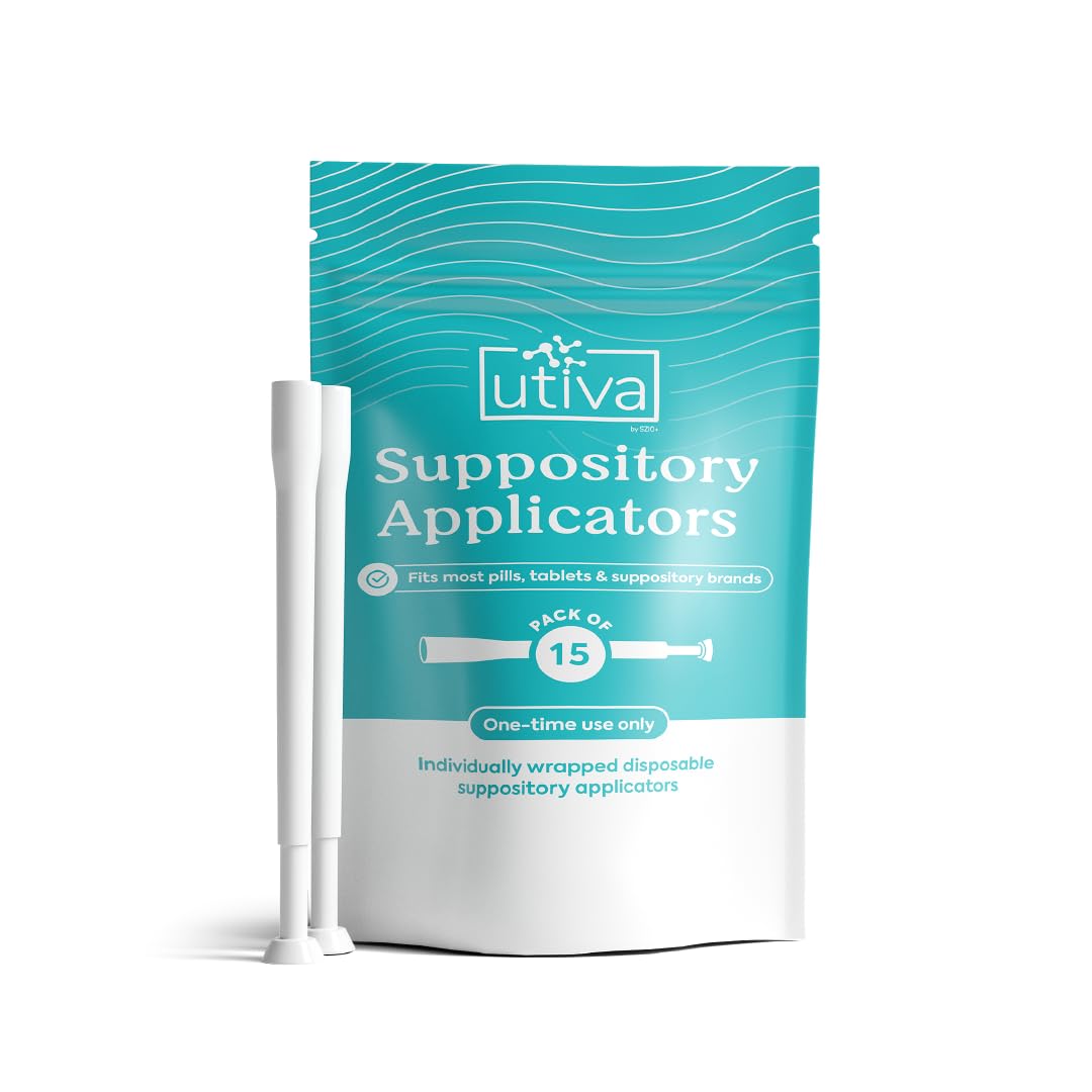 10% Bundle Utiva Boric Acid - 600mg 30-Boric Acid Vaginal Suppositories to Lower pH and Support Vaginal Health + Utiva Suppository Applicators – Hygienic Individually Wrapped 15 Vaginal Applicators Szio+US supplements