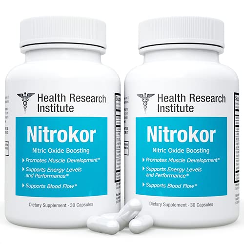 Nitrokor - Nitric Oxide Boosting - New Improved Formula - 2 Bottles 60 Capsules GenericUS supplements