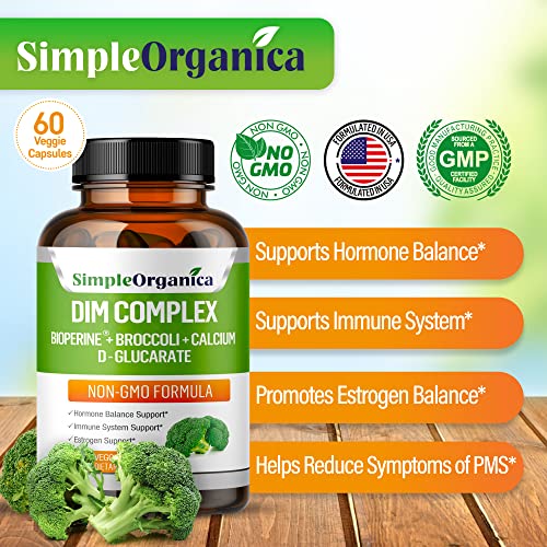 Simple Organica DIM Supplement for Women and Men 300mg with BioPerine, Broccoli Simple OrganicaAu supplements