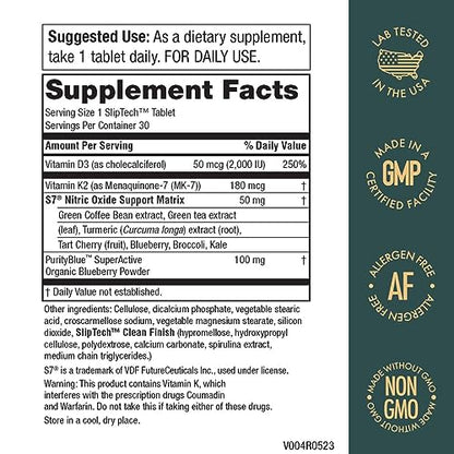 Purity Products Artery Pill Core from MK-7 Vitamin K2, Plant-Based S7 Nitric Oxide Booster Purity ProductsUS supplements