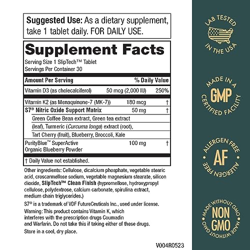 Purity Products Artery Pill Core from MK-7 Vitamin K2, Plant-Based S7 Nitric Oxide Booster Purity ProductsAu supplements