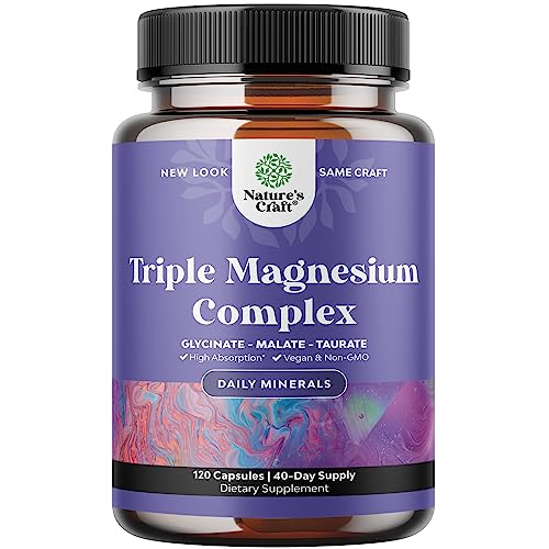 Triple Magnesium Complex Supplement 400mg Elemental - High Absorption Magnesium Natures CraftUS supplements