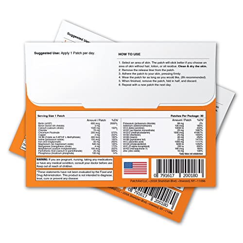 Multi Plus Topical Patch by PatchAid (White) - Pack of 1 Patch AidUS supplements