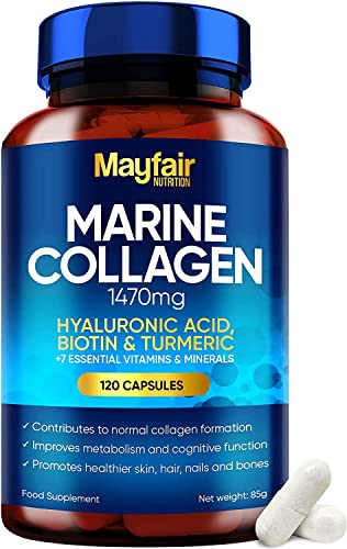Mayfair Nutrition Marine Collagen 120 High Strength Capsules 1470mg Complex with Hyaluronic Acid Mayfair NutritionAu supplements
