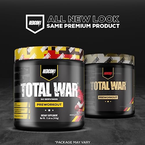 REDCON1 Total War Pre Workout Powder, Sour Gummy Bear - Fast Acting Caffeinated REDCON1Au supplements