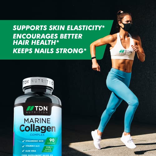 Marine Collagen Capsules 1400mg with Hyaluronic Acid, High Strength Collagen Supplement TDNAu supplements