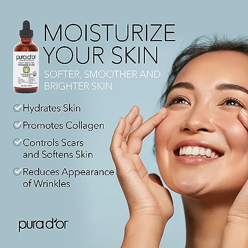 PURA D'OR 4 Oz ORGANIC Vitamin E Oil Blend 70,000 IU - 100% Natural Hexane Free, Sweet Almond PURA D'ORAu supplements