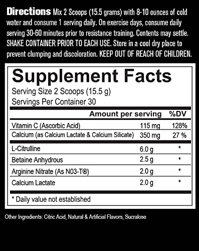 VASOBLITZ Award Winning Dual Nitric Oxide Pre Workout with NO3T Arginine Nitrate BFF Build Fast FormulaUS supplements