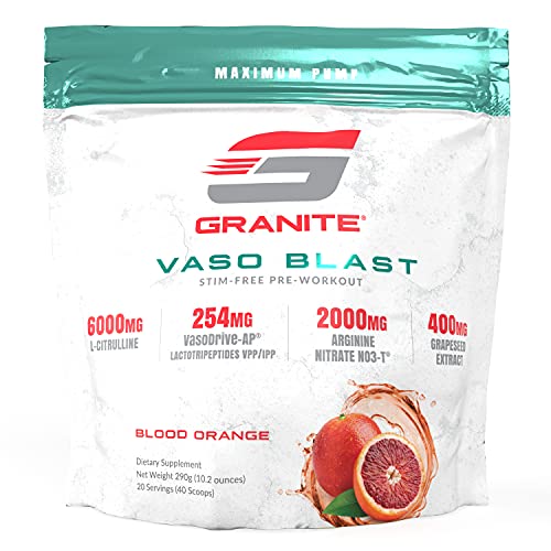 Granite Vaso Blast Advanced 'Stim-Free' Pre-Workout | Supports Vasodialation, NO Conversion Granite SupplementsAu supplements