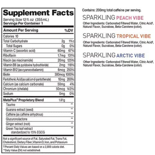 CELSIUS Energy Drink |Functional Essential Energy Drink Peach Vibe, Tropical and Arctic BETRULIGHTUS supplements