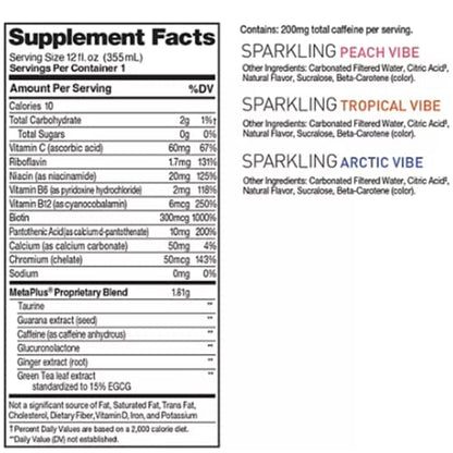 CELSIUS Energy Drink |Functional Essential Energy Drink Peach Vibe, Tropical and Arctic BETRULIGHTUS supplements