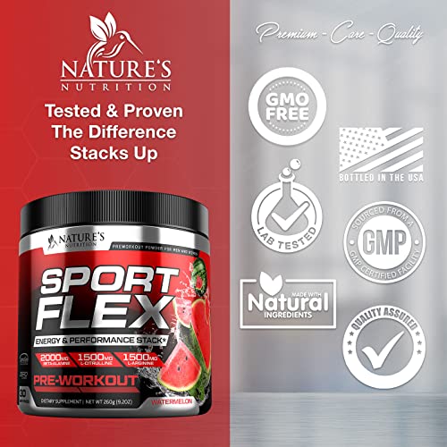 Pre Workout Powder with Beta Alanine, L-Citrulline & L-Arginine | PreWorkout Energy Powder Nature's NutritionUS supplements
