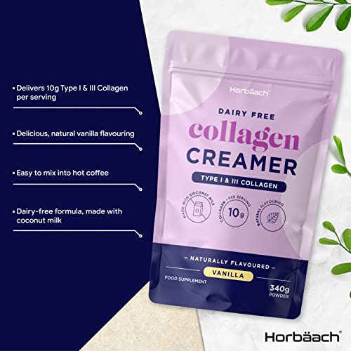 Collagen Creamer for Coffee | Vanilla Flavour | Type 1 & 3 Collagen Peptides HorbäachUS supplements