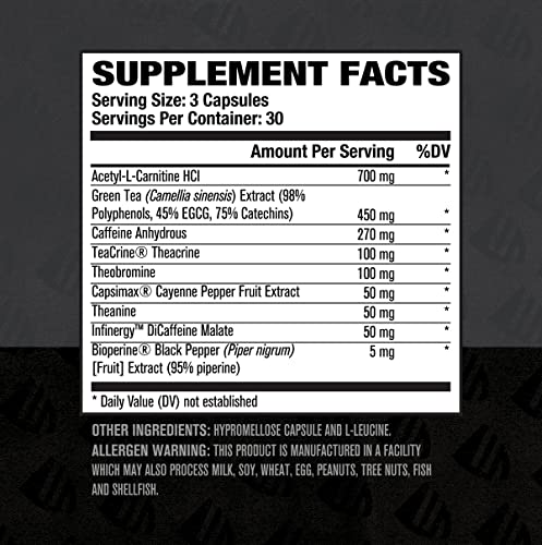 Burn XT Black Thermogenic Fat Burner - Weight Loss Supplement, Appetite Suppressant Jacked FactoryUS supplements