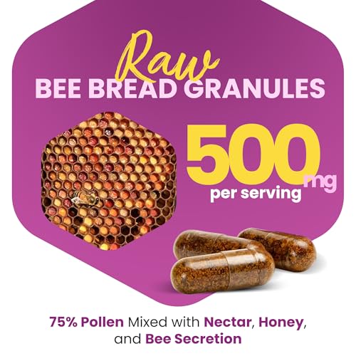 HONEYBEEZONE-Bee Bread Capsules – Nutrient-Rich Superfood for Energy Boost, Immune Support Supplement | Non-GMO, Gluten-Free, 60 Easy-to-Swallow Veggie Capsules HONEYBEEZONEAu supplements