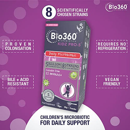 Natures Aid Bio360 Kidz Pro-5 (5 Billion Bacteria) from Natures Aid, Children's Microbiotic natures aidUS supplements