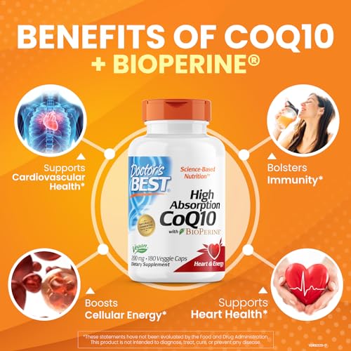 Doctor's Best High Absorption CoQ10 with BioPerine, Non-GMO, Gluten & Soy Free Doctor's BESTUS supplements