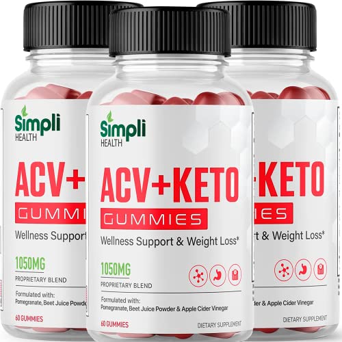 Nutrocell Simpli Health ACV Ketos Gummies Keto Apple Cider Vinegar 1050mg NutrocellUS supplements
