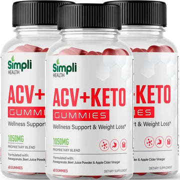 Nutrocell Simpli Health ACV Ketos Gummies Keto Apple Cider Vinegar 1050mg NutrocellUS supplements