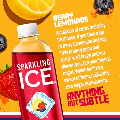 Sparkling Ice, Berry Lemonade Sparkling Water, Zero Sugar Flavored Water, with Vitamins Sparkling ICEUS supplements