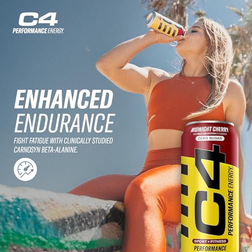 C4 Energy Carbonated Zero Sugar Energy Drink, Pre Workout Drink + Beta Alanine, Midnight CellucorAu supplements