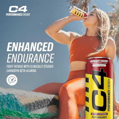 C4 Energy Carbonated Zero Sugar Energy Drink, Pre Workout Drink + Beta Alanine, Midnight CellucorUS supplements