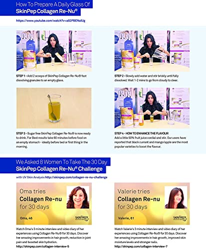 SkinPep® Collagen Re-Nu Liquid Shot Sachet 15-30 Day Supply - The Anti-Ageing Daily Collagen Drink Mix SkinPepUS supplements