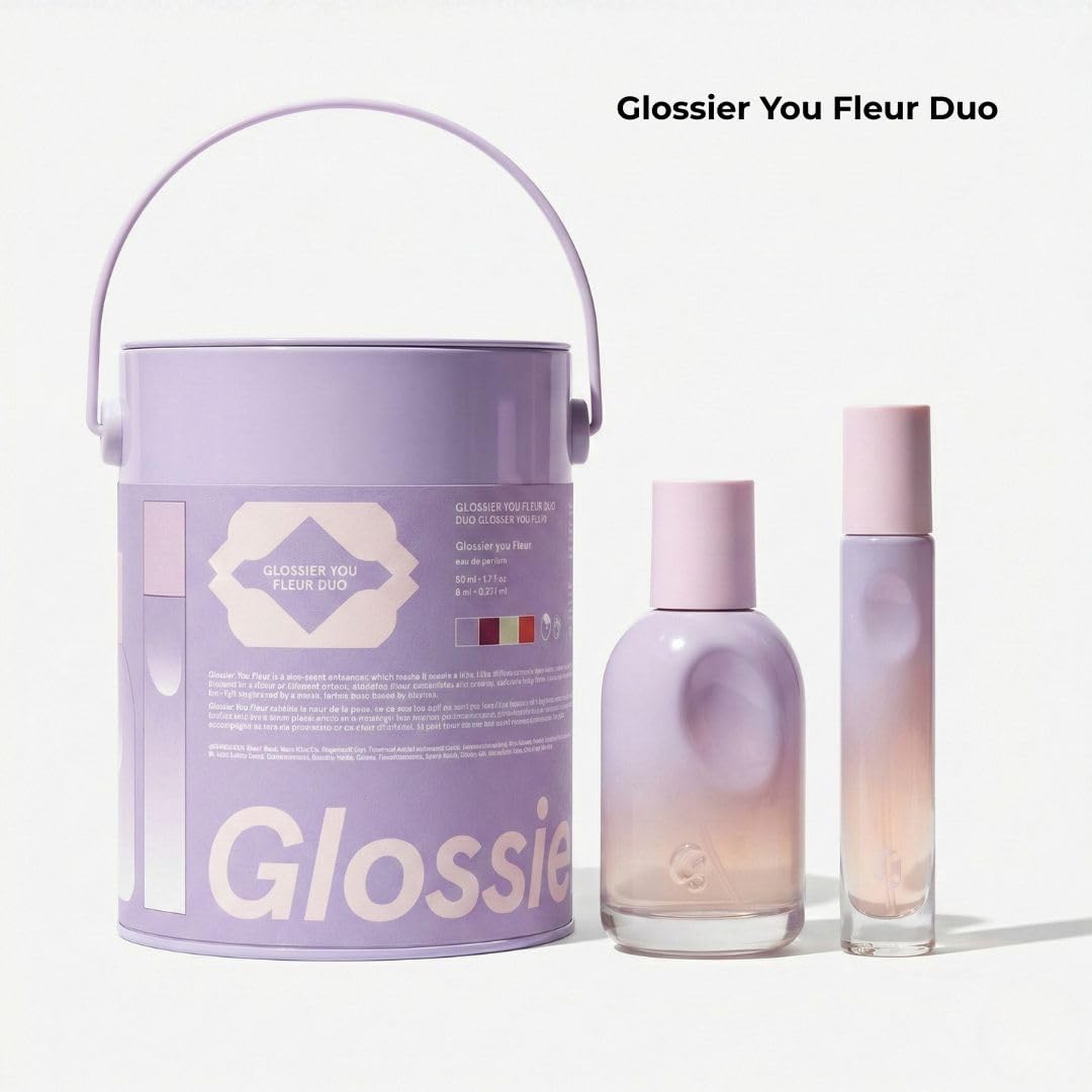 Glossier You Fleur Duo Perfume Gift Set: Fresh Floral Eau de Parfum with Ylang-Ylang, Apricot Skin & Ambrox Notes GlossierAu supplements