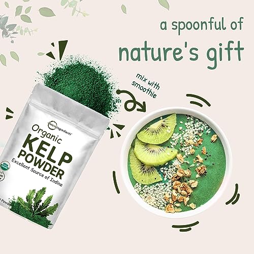 Organic Kelp Powder Supplement, 2lbs | Sustainably US Grown, Raw Ascophyllum Nodosum Micro IngredientsUS supplements