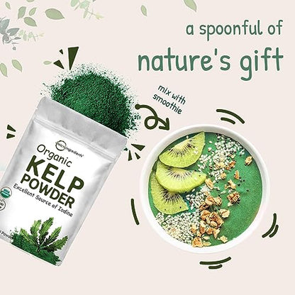 Organic Kelp Powder Supplement, 2lbs | Sustainably US Grown, Raw Ascophyllum Nodosum Micro IngredientsUS supplements