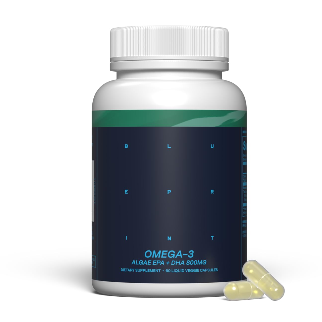 Blueprint Bryan Johnson Omega-3 - Vegan Algae Omega 3 Supplement with EPA/DHA - 800mg Plant-Based for Brain, Heart & Joint Support - High Absorption Triglyceride Form - 1:1 EPA/DHA Blueprint Bryan JohnsonAu supplements