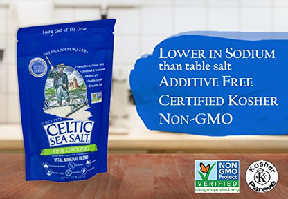 Celtic Sea Salt, Fine Ground, 8 Ounce, 0.5 Pound (Pack of 1) Celtic Sea SaltUS supplements