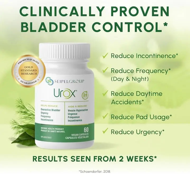 UROX Bladder Control, Safe and Effective Bladder Support Supplement for Men & Women, Helps Reduce Urinary Leakage, Frequency, Urgency, 180 Vegetarian Capsules UROXAu supplements