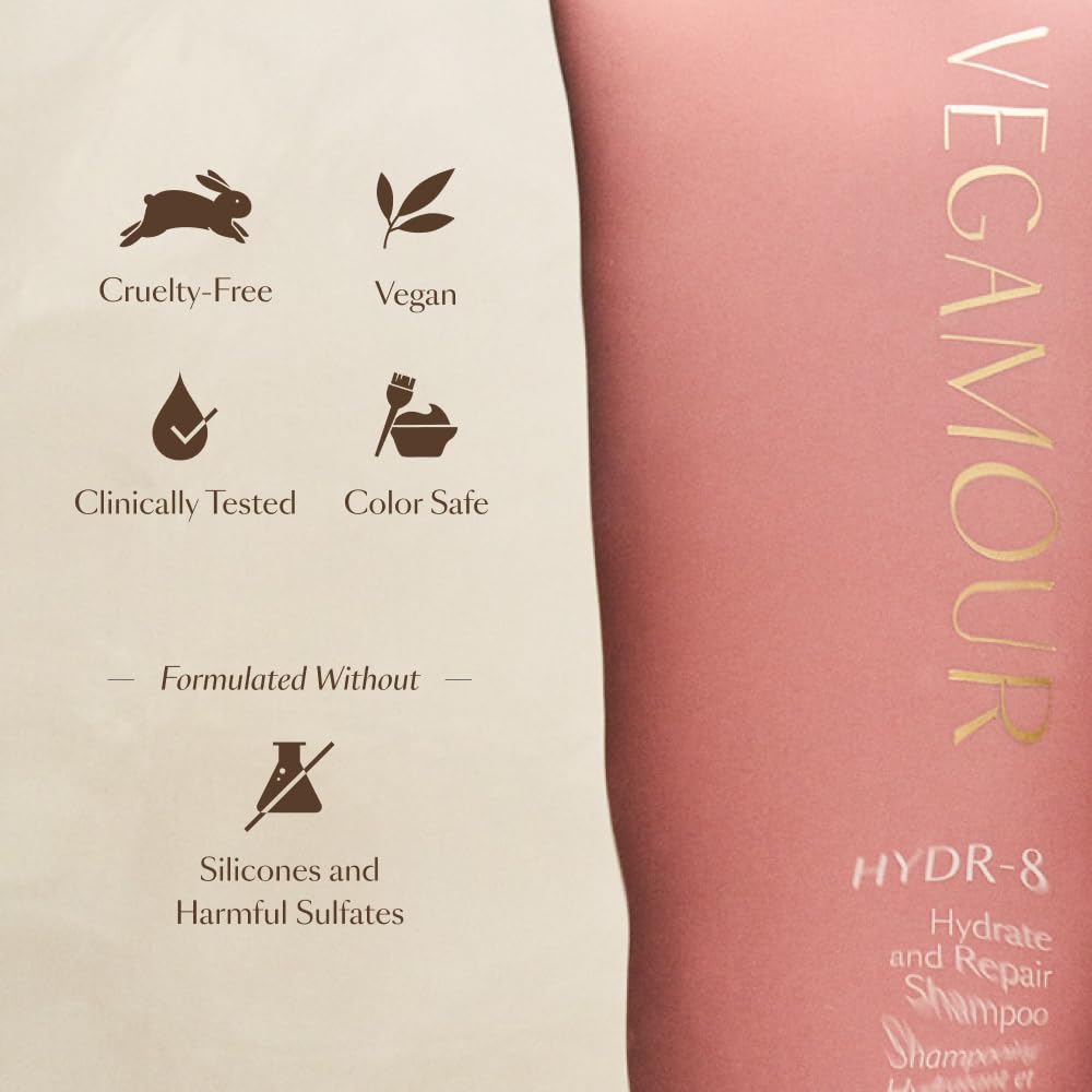 VEGAMOUR HYDR-8 Hydrate and Repair Shampoo | Cleanses and Hydrates Dry, Damaged Hair with Amino Acids and Karmatin™| Clean, Vegan, Cruelty-Free, Clinically Proven and Color Safe (8 Fl Oz) VEGAMOURAu supplements