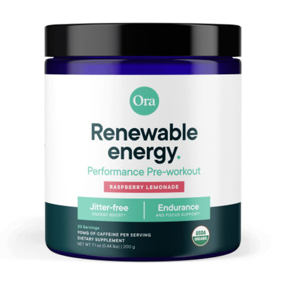 Ora Organic Natural Pre Workout Powder - Raspberry Lemonade Flavor- Provides Jitter Free Energy, Focus, Hydration, & Endurance - Vegan, Certified Organic, Soy, Dairy, & Gluten Free, 20 Servings Ora OrganicUS supplements
